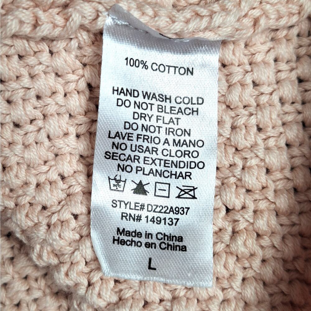 Womens Sweater Vest Large Pink Preppy Academia‎ Cable Knit Bobble Boho Old Money - Picture 5 of 6